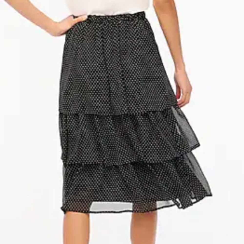 ๐ JCREW Ruffle Tiered MIDI Skirt - Picture 3 of 6